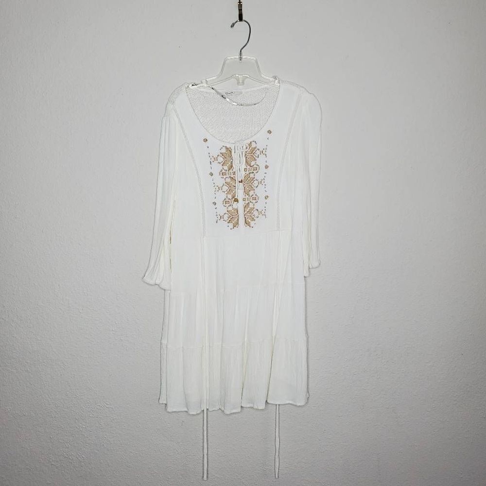 MISS ME cream boho mini dress size M